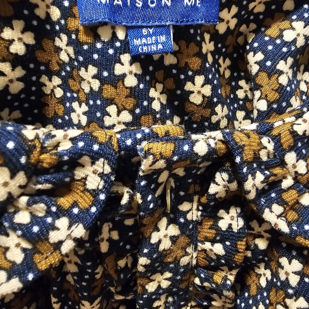 Maison Me Adorable Kids Floral Dress - Brown and White - Picture 4 of 6